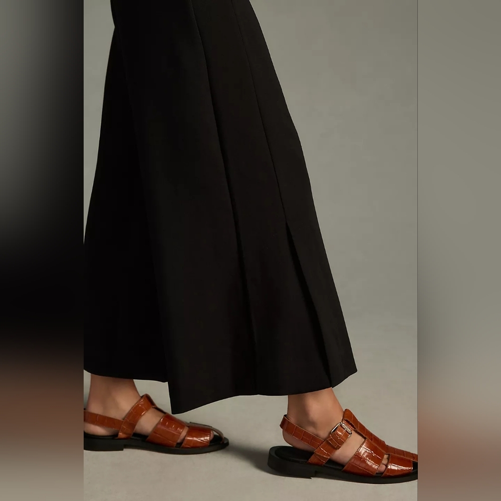 NWOT Dark Academia Anthropologie Maeve Wide-Leg Jumpsuit Black - Picture 5 of 9